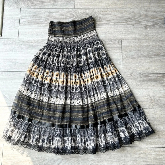 Lapis  Floral Print Strapless Convertible Dress - Picture 3 of 15